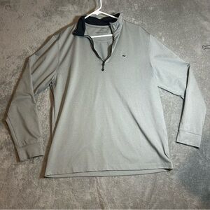 Vineyard Vines Men's Long Sleeve Gray Quarter-Zip